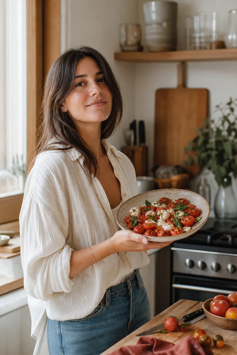Sofia, a food creator, in her kitchen